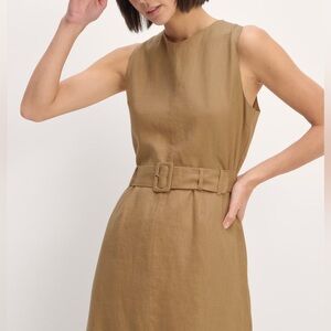 Everlane The Linen Belted Midi Dress in Tiger’s Eye - Size 4